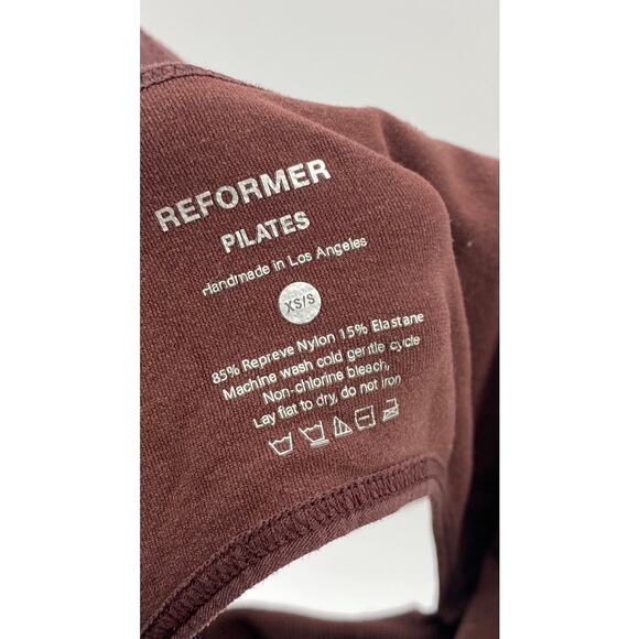 REFORMER Women's Brown Fitted Scoop-Neck Pilates Cutout-Back Jumpsuit SZ XS - Picture 12 of 14